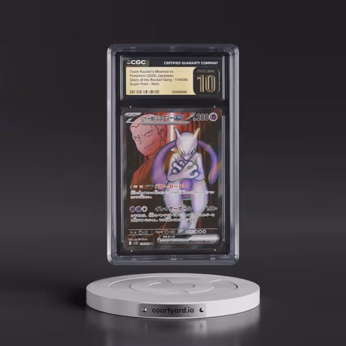 2025 Pokémon SV10-Glory of Team Rocket #114 Team Rocket's Mewtwo EX - Holo Super Rare (CGC 10 PRISTI