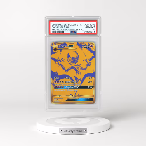2019 Pokémon SM Black Star Promo #SM103a Lunala GX - Holo Full Art Hidden Fates Premium Collection (PSA 10 GEM MINT)