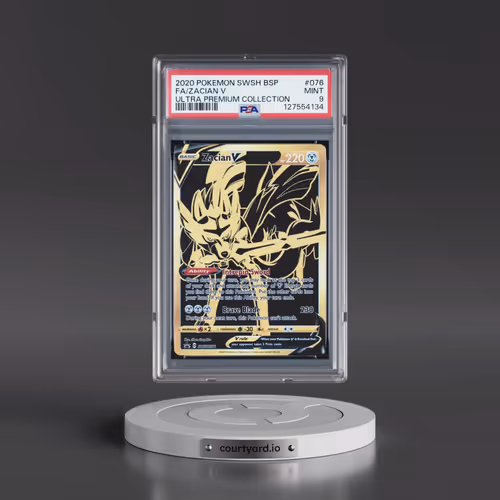 2020 Pokémon Swsh Black Star Promo #076 Zacian V - Holo Full Art Ultra Premium Collection (PSA 9 MIN