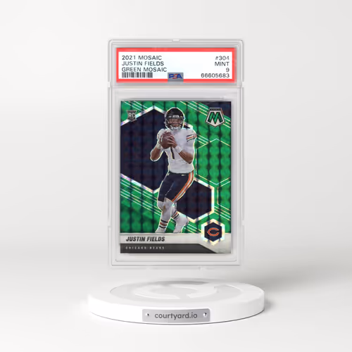 2021 Panini Mosaic #304 Justin Fields - Green Mosaic (PSA 9 MINT)