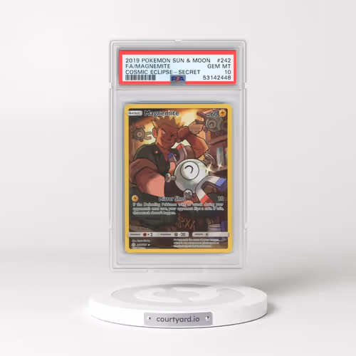2019 Pokémon Sun & Moon Cosmic Eclipse #242 Magnemite - Full Art Secret (PSA 10 GEM MINT)