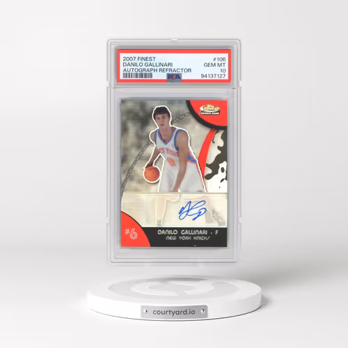 2007 Finest #106 Danilo Gallinari - Autograph Refractor (PSA 10 GEM MINT)