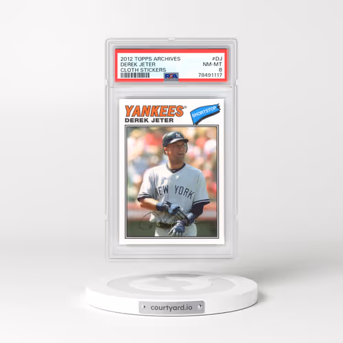 2012 Topps Archives Cloth Stickers #DJ Derek Jeter (PSA 8 NM-MT)