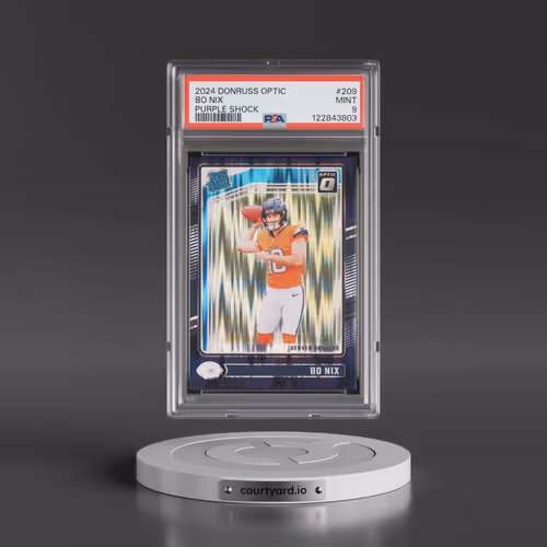 2024 Panini Donruss Optic #209 Bo Nix - Purple Shock (PSA 9 MINT)