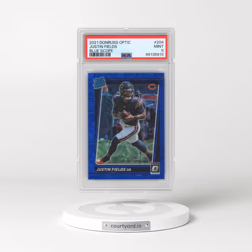 2021 Panini Donruss Optic #204 Justin Fields - Blue Scope (PSA 9 MINT)
