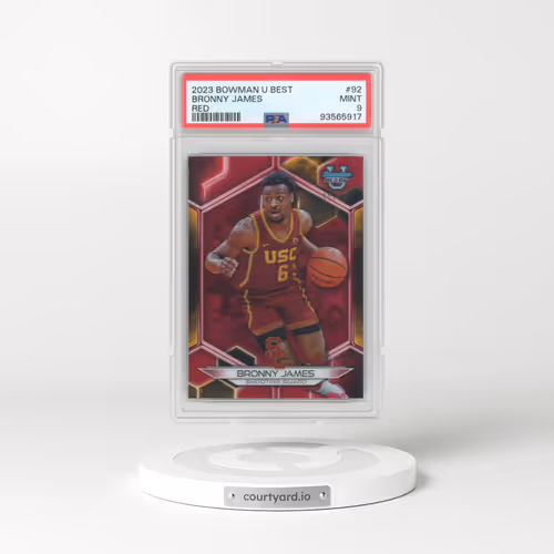 2023 Bowman University Best #92 Bronny James - Red Refractor (PSA 9 MINT)