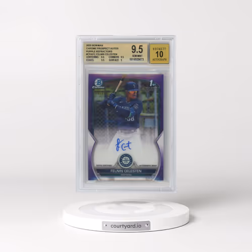2023 Bowman Chrome Prospect Autographs #CPAFC Felnin Celesten - Purple Refractor (BGS 9.5 GEM MINT)