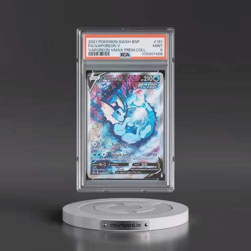 2021 Pokémon Swsh Black Star Promo #181 Vaporeon V - Holo Full Art Vaporeon Vmax Premium Collection