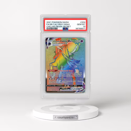 2021 Pokémon Sword & Shield Chilling Reign #204 Shadow Rider Calyrex Vmax - Full Art Secret (PSA 10 GEM MINT)
