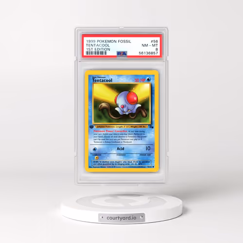 1999 Pokémon Fossil #56 Tentacool - 1st Edition (PSA 8 NM-MT)