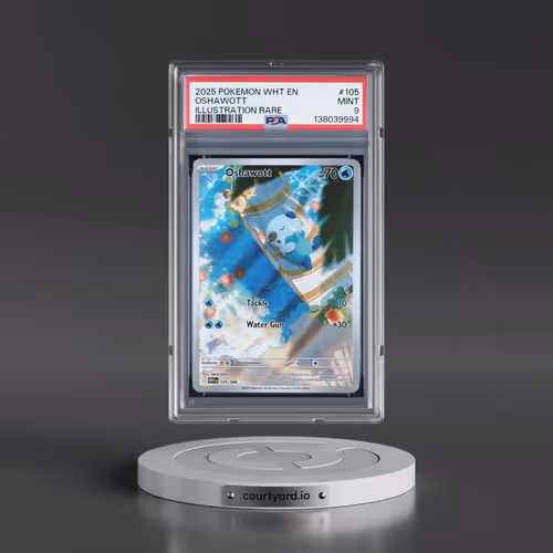 2025 Pokémon Wht EN-White Flare #105 Oshawott - Illustration Rare (PSA 9 MINT)