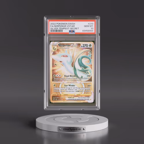 2022 Pokémon Sword & Shield Silver Tempest #210 Serperior Vstar - Full Art Secret (PSA 10 GEM MINT)