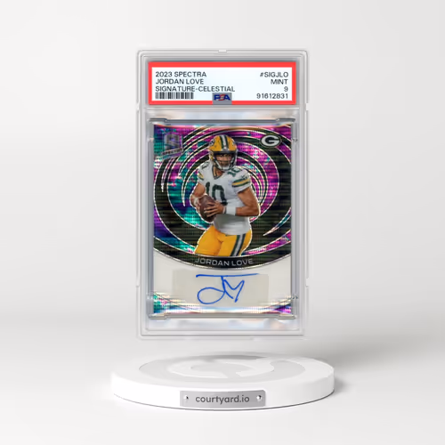 2023 Panini Spectra Signatures #SIGJLO Jordan Love - Celestial (PSA 9 MINT)