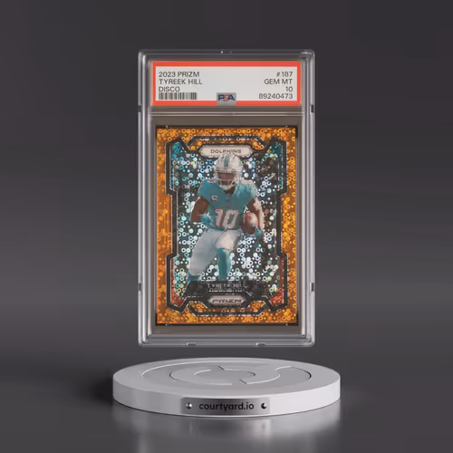 2023 Panini Prizm #187 Tyreek Hill - Disco Prizm (PSA 10 GEM MINT)