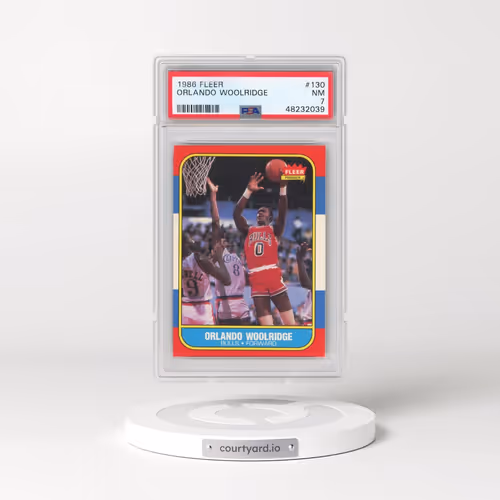 1986 Fleer #130 Orlando Woolridge (PSA 7 NM)
