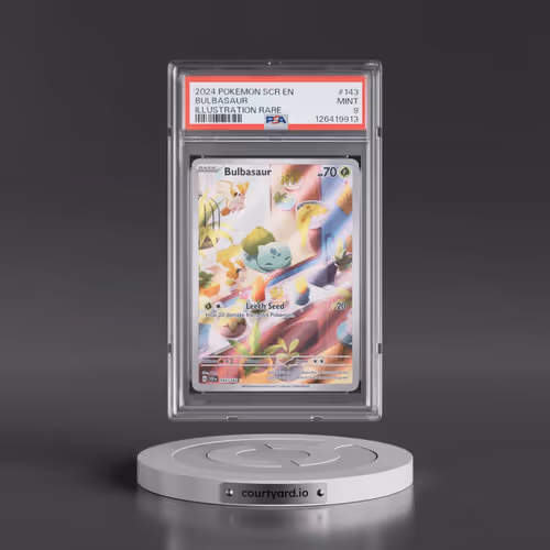2024 Pokémon Scr EN-Stellar Crown #143 Bulbasaur - Illustration Rare (PSA 9 MINT)