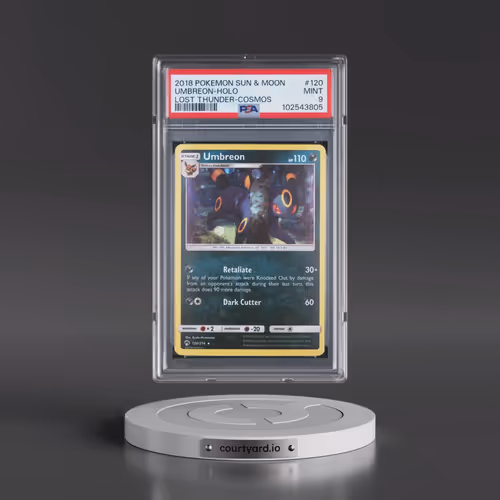 2018 Pokémon Sun & Moon Lost Thunder #120 Umbreon - Holo Cosmos (PSA 9 MINT)