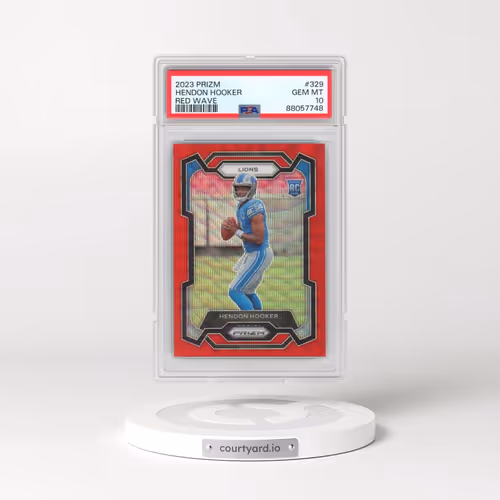 2023 Panini Prizm #329 Hendon Hooker - Red Wave (PSA 10 GEM MINT)