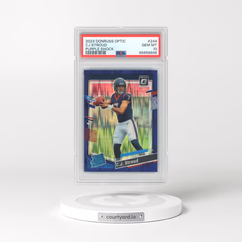 2023 Panini Donruss Optic #244 CJ Stroud - Purple Shock (PSA 10 GEM MINT)
