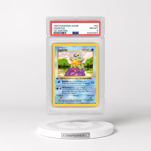 1999 Pokémon Game #63 Squirtle - 1st Edition (PSA 8 NM-MT)
