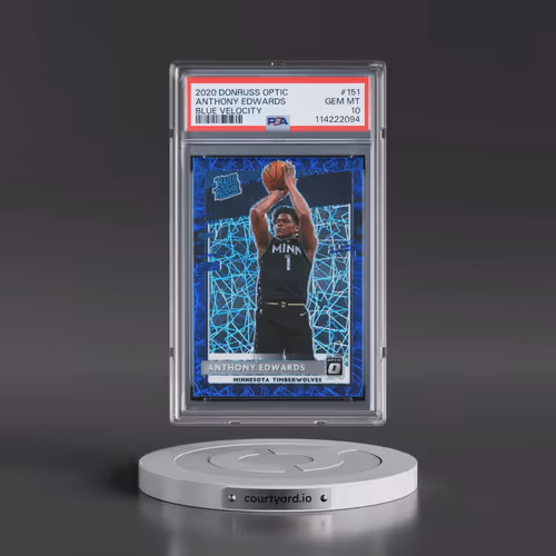 2020 Panini Donruss Optic #151 Anthony Edwards - Blue Velocity (PSA 10 GEM MINT)