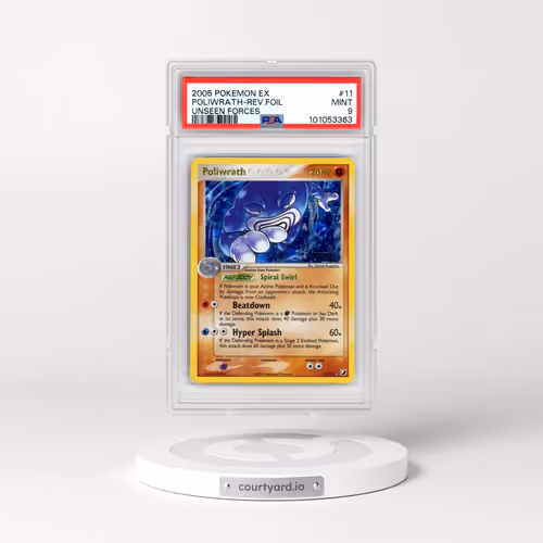 2005 Pokémon EX Unseen Forces #11 Poliwrath - Reverse Foil (PSA 9 MINT)