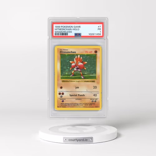 1999 Pokémon Game #7 Hitmonchan - Holo Shadowless (PSA 1 PR)