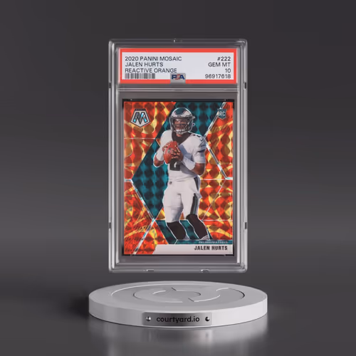 2020 Panini Mosaic #222 Jalen Hurts - Reactive Orange (PSA 10 GEM MINT)