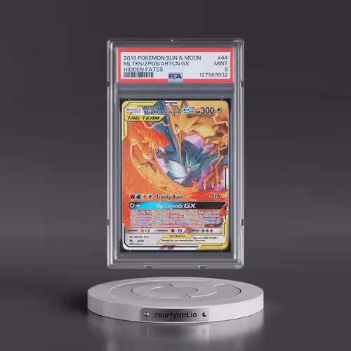 2019 Pokémon Sun & Moon Hidden Fates #44 Moltres & Zapdos & Articuno GX - Holo (PSA 9 MINT)