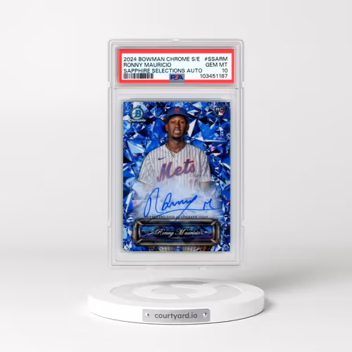 2024 Bowman Chrome Sapphire Edition Sapphire Selections Autographs #SSARM Ronny Mauricio (PSA 10 GEM MINT)