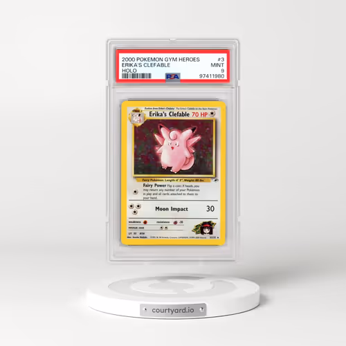 2000 Pokémon Gym Heroes #3 Erika's Clefable - Holo (PSA 9 MINT)