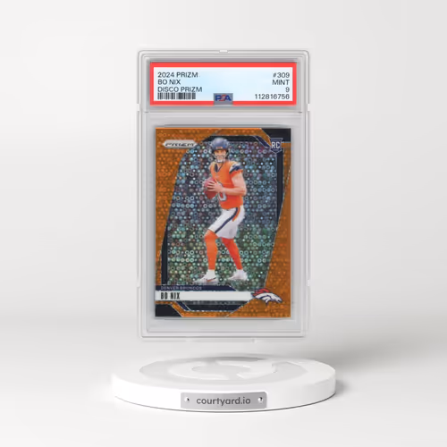 2024 Panini Prizm #309 Bo Nix - Disco Prizm (PSA 9 MINT)