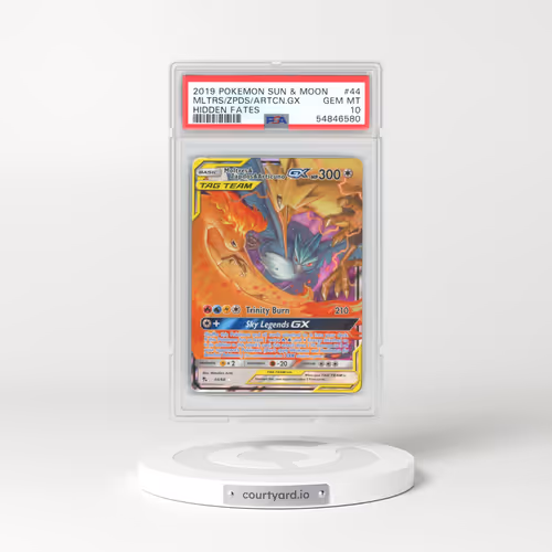 2019 Hidden Fates #44 Moltres & Zapdos & Articuno GX - Full Art Holo (PSA 10 GEM MINT)