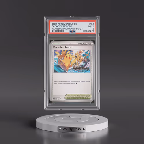 2024 Pokémon Svp de-SV Black Star Promo #150 Paradise Resort - World Championships 2024 (PSA 9 MINT)