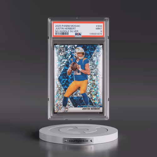 2020 Panini Mosaic #204 Justin Herbert - No Huddle Silver (PSA 9 MINT)