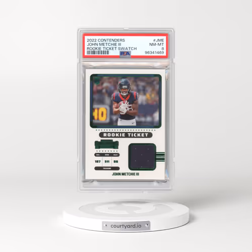2022 Panini Contenders Rookie Ticket Swatches #JME John Metchie III (PSA 8 NM-MT)