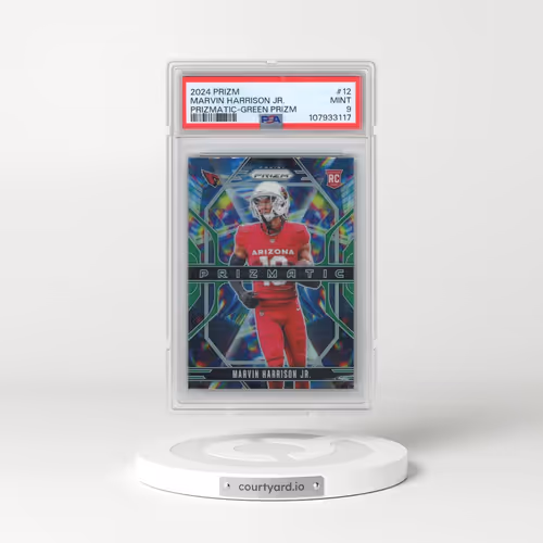 2024 Panini Prizm Prizmatic #12 Marvin Harrison Jr. - Green Prizm (PSA 9 MINT)