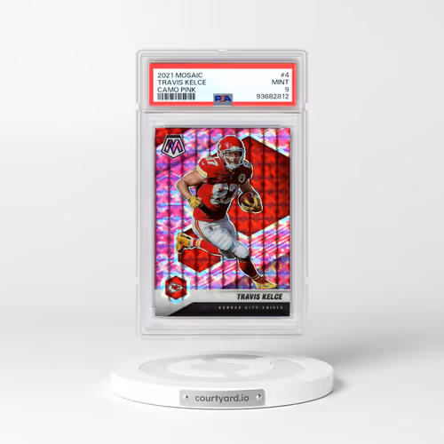 2021 Panini Mosaic #4 Travis Kelce - Camo Pink (PSA 9 MINT)