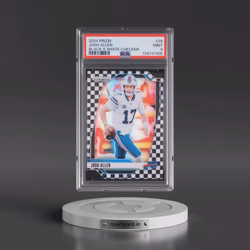2024 Panini Prizm #28 Josh Allen - Black & White Checker (PSA 9 MINT)
