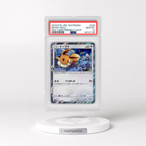 2019 Pokémon SM Promo #326 Eevee - Holo Pokemon Card Friendly Shop (PSA 10 GEM MINT)