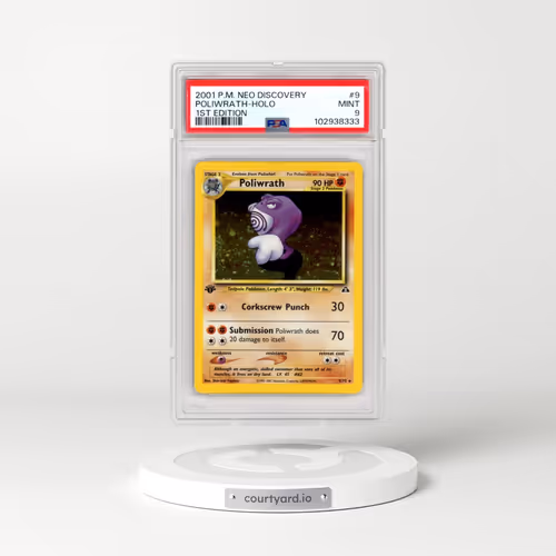 2001 Pokémon Neo Discovery #9 Poliwrath - 1st Edition Holo (PSA 9 MINT)