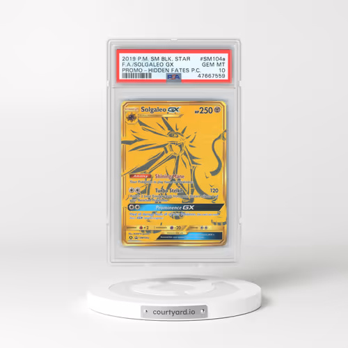2019 Pokémon SM Black Star Promo #SM104a Solgaleo GX - Holo Full Art Hidden Fates Premium Collection (PSA 10 GEM MINT)