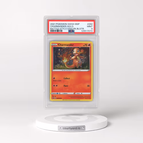 2021 Pokémon Swsh Black Star Promo #092 Charmander - Holo Battle Styles Single Pack Blister (PSA 9 M