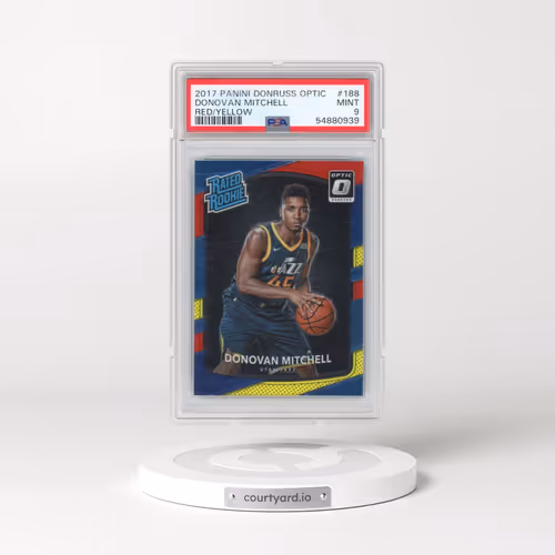 2017 Panini Donruss Optic #188 Donovan Mitchell - Red/Yellow (PSA 9 MINT)