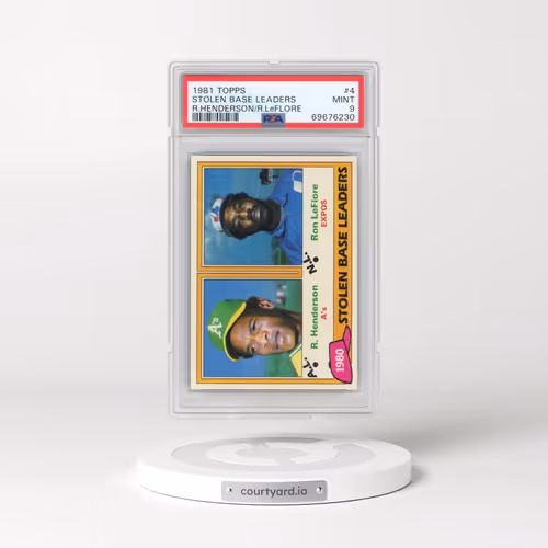 1981 Topps #4 Stolen Base Leaders - R.Henderson/R.LeFlore (PSA 9 MINT)