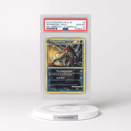 2010 Pokémon Heartgold & Soulsilver Undaunted #5 Houndoom - Holo Crosshatch-2011 Pokemon League (PSA