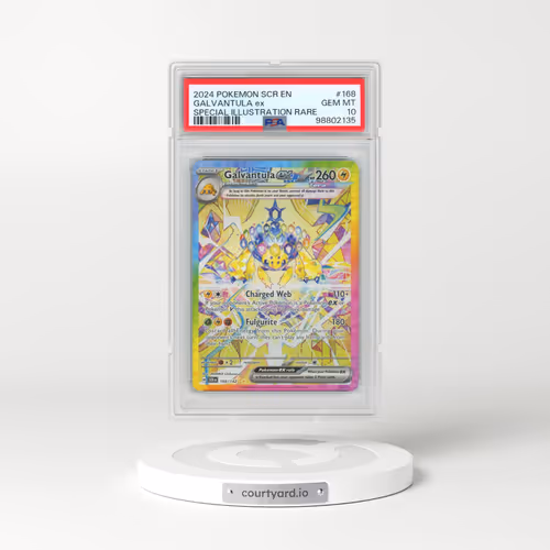 2024 Pokémon Scr EN-Stellar Crown #168 Galvantula EX - Holo Special Illustration Rare (PSA 10 GEM MINT)