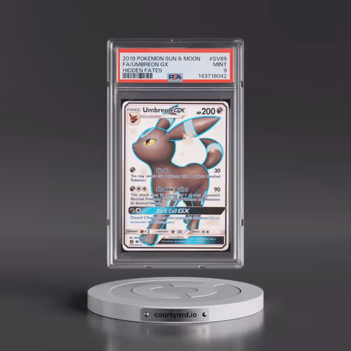 2019 Pokémon Sun & Moon Hidden Fates #SV69 Umbreon GX - Holo Full Art (PSA 9 MINT)