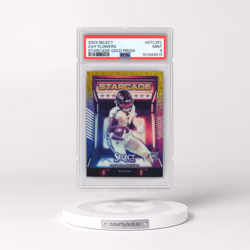2023 Panini Select Starcade #STCZFL Zay Flowers - Gold Prizm (PSA 9 MINT)