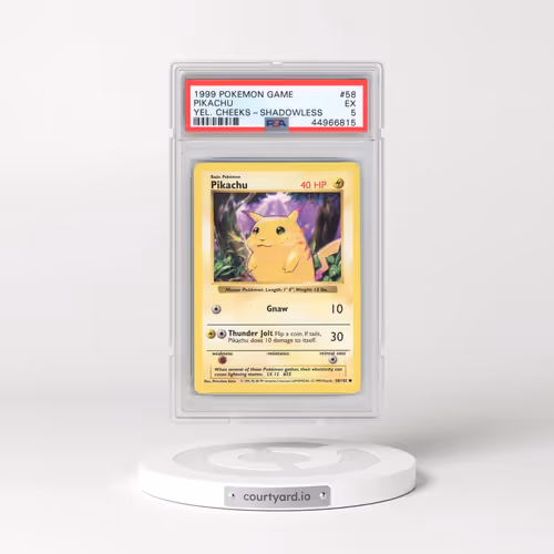 1999 Pokémon Game #58 Pikachu - Shadowless Yellow Cheeks (PSA 5 EX)